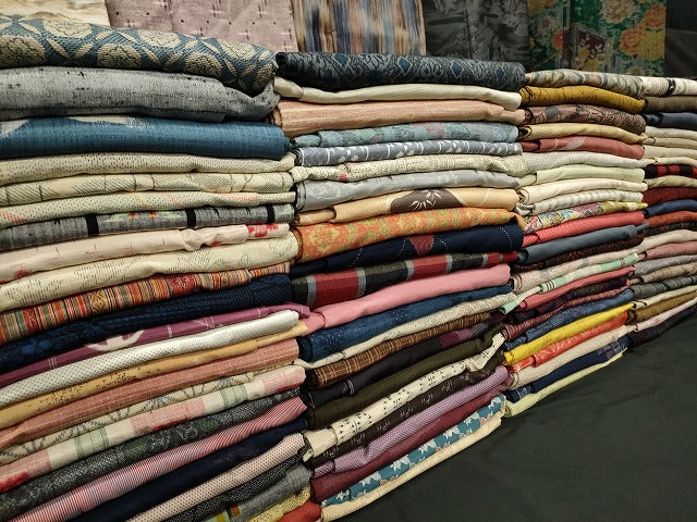 平和屋本店■紬 お召 まとめて100点 風景 花柄 など 着用可能多数 未使用品あり 全て正絹 se4057