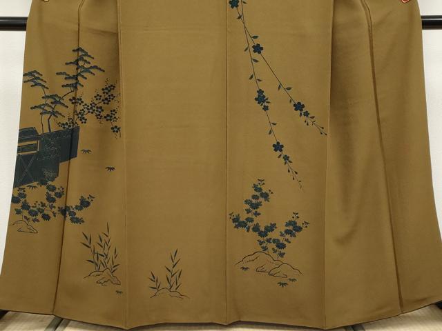平和屋本店●極上　人間国宝　五代　田畑喜八　訪問着　松竹梅花文　芝翫茶色　逸品　CYAA5027s6