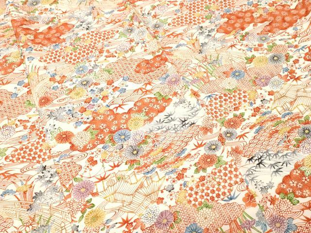 平和屋着物■上質な小紋　御所解文　正絹　逸品　CABF4374ev