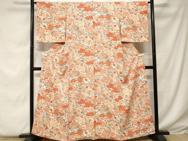 平和屋着物■上質な小紋　御所解文　正絹　逸品　CABF4374ev