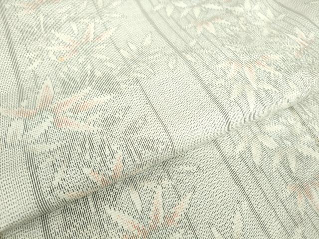 平和屋着物▽大島紬　単衣　草葉間道　証紙付き　正絹　逸品　DABE4511az