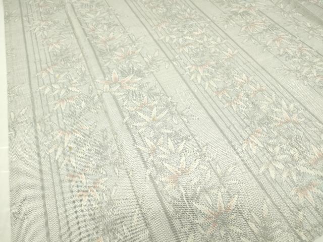 平和屋着物▽大島紬　単衣　草葉間道　証紙付き　正絹　逸品　DABE4511az