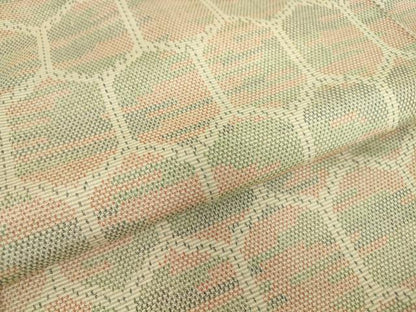 平和屋着物▽上質な紬　単衣　亀甲柄　正絹　逸品　DABE4546az
