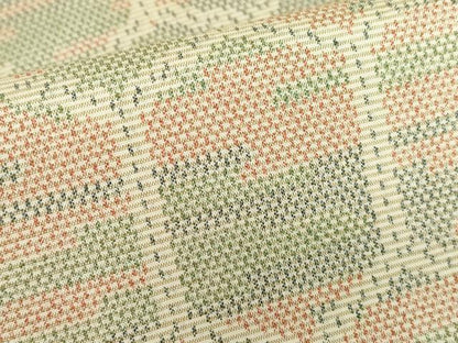 平和屋着物▽上質な紬　単衣　亀甲柄　正絹　逸品　DABE4546az