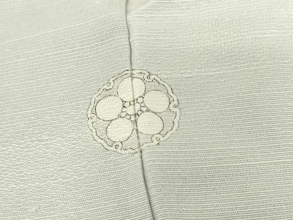 平和屋着物▽上質な色無地　単衣　菱花地紋　藍白色　正絹　逸品　DABE4549az