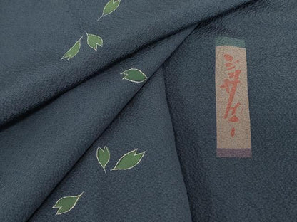 平和屋着物▽世界的人形師　辻村寿三郎　ジュサブロー　訪問着　単衣　舞葉文　金彩　正絹　逸品　DABE4556az