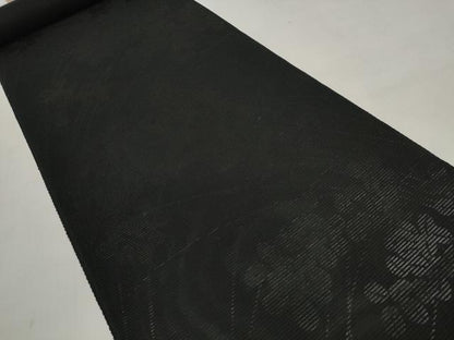 平和屋着物＊夏物 西陣 織憲謹製 名古屋帯 帯反物 黒共帯 萩 証紙付き 逸品 未使用 DABD7939zzz