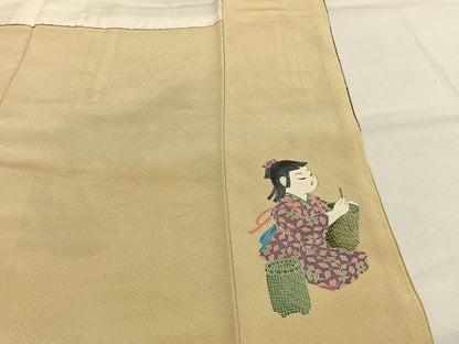 平和屋着物●訪問着　友禅　作家物　人物文　暈し染め　正絹　逸品　AABI1548fy