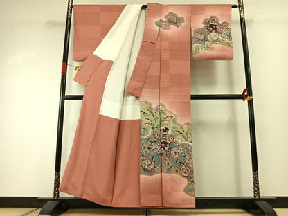 平和屋着物●訪問着　絞り　辻が花　暈し染め　正絹　逸品　AABI1543fy