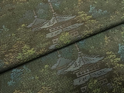 平和屋着物●本場大島紬　カタス7マルキ　風景文　正絹　逸品　AABI1547fy