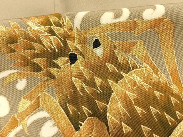 平和屋着物●訪問着　友禅　松　伊勢海老　金彩　正絹　逸品　AABI1541fy