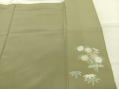 平和屋着物●訪問着　友禅　駒刺繍　雪輪花文　暈し染め　金銀彩　正絹　逸品　AABI1534fy