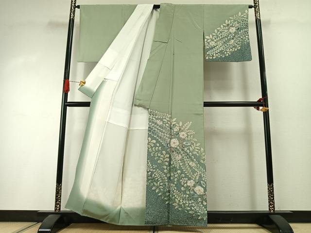 平和屋着物●本場大島紬　染大島　訪問着　辻が花　絞り　正絹　逸品　AABI1536fy