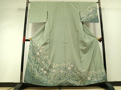 平和屋着物●本場大島紬　染大島　訪問着　辻が花　絞り　正絹　逸品　AABI1536fy
