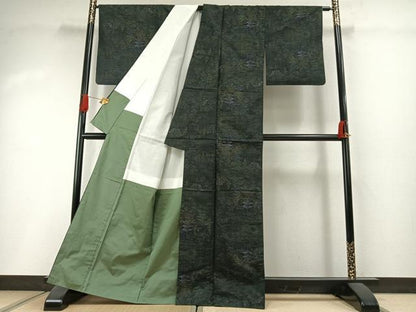 平和屋着物●本場大島紬　カタス7マルキ　風景文　正絹　逸品　AABI1547fy