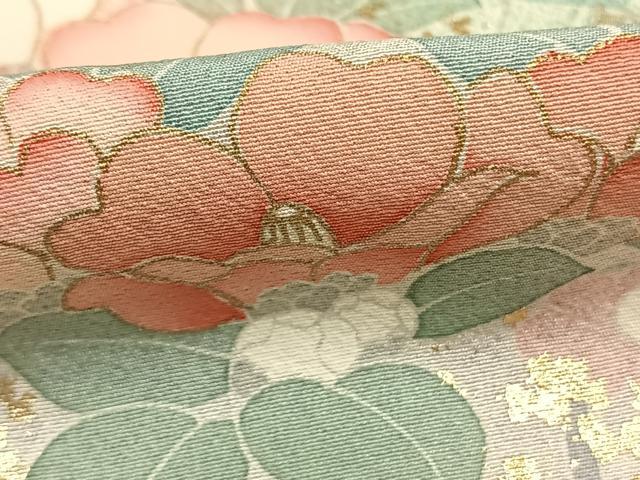 平和屋着物●訪問着　友禅　花鳥文　暈し染め　金銀彩　ロング丈　正絹　逸品　AABI1539fy