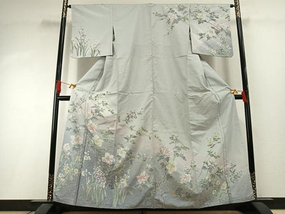 平和屋着物●本場大島紬　染大島　訪問着　枝花文　正絹　逸品　AABI1552fy