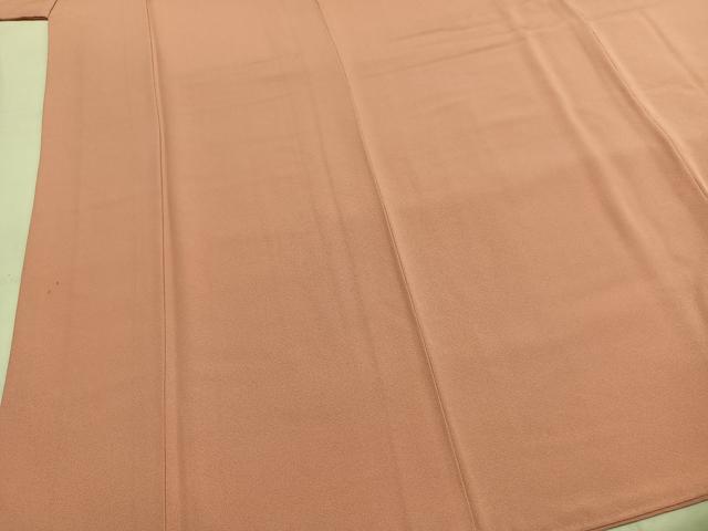 平和屋着物●上質な色無地　珊瑚色　正絹　逸品　AABI1567fy
