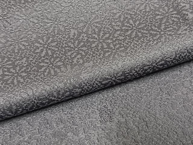 平和屋着物●上質な色無地　草花地紋　鳩羽色　正絹　逸品　AABI1549fy