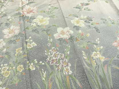 平和屋着物●本場大島紬　染大島　訪問着　枝花文　正絹　逸品　AABI1552fy