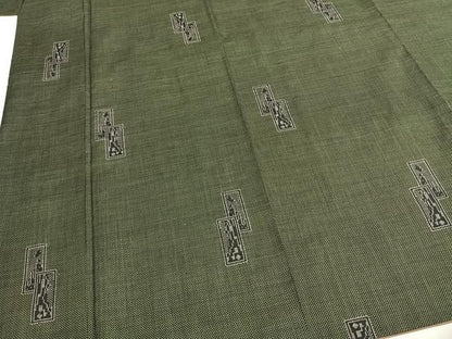平和屋着物●本場大島紬　一元絣　色紙重ね文　正絹　逸品　未使用　AABI1564fy