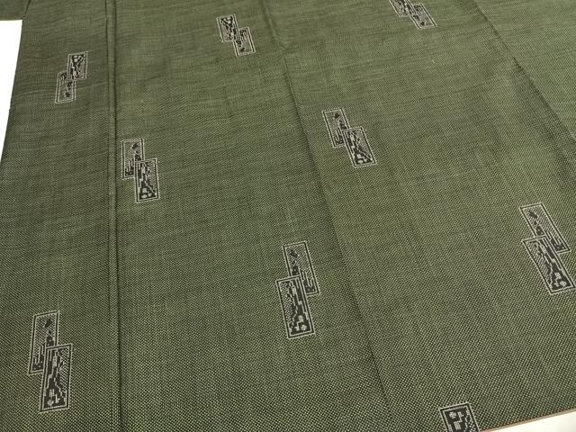 平和屋着物●本場大島紬　一元絣　色紙重ね文　正絹　逸品　未使用　AABI1564fy