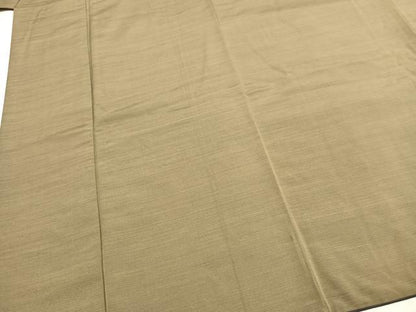 平和屋着物●男性　紬　色無地　油色　正絹　逸品　AABI1550fy