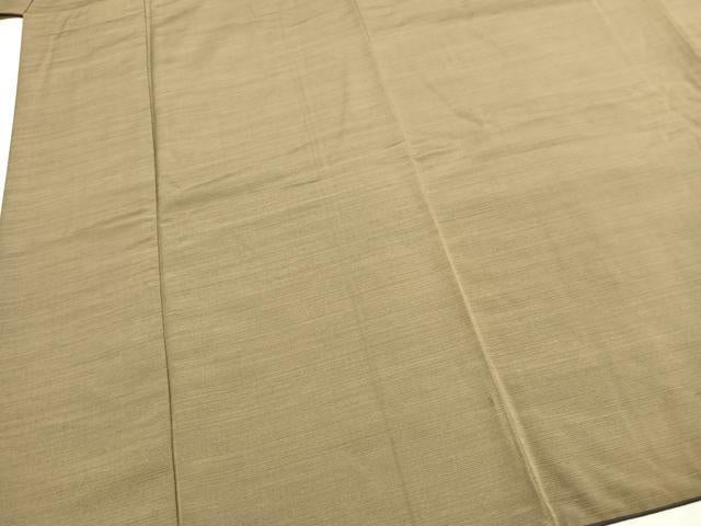 平和屋着物●男性　紬　色無地　油色　正絹　逸品　AABI1550fy