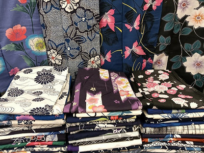 平和屋着物■浴衣 まとめて 45点 蝶 花柄 綿紅梅 など 着用可能多数 未使用品あり mmm113