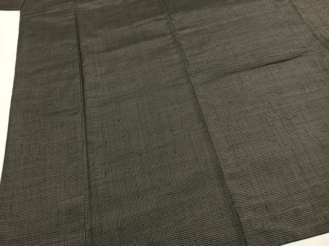 平和屋着物●上質な紬　格子　正絹　逸品　AABI1553fy