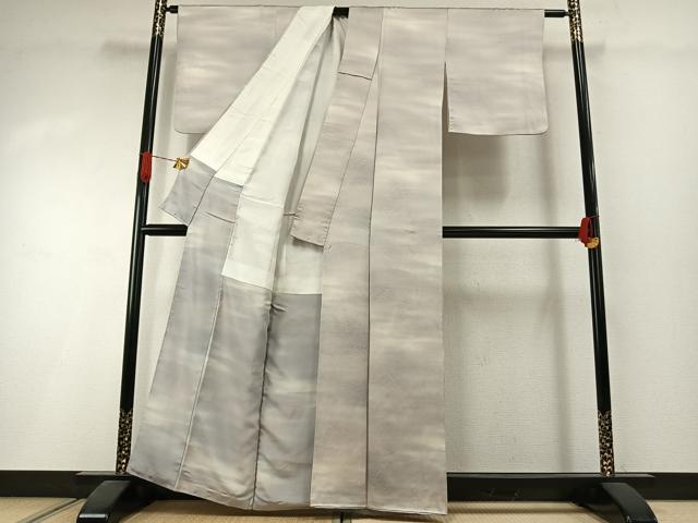 平和屋着物●上質な小紋　霞文　暈し染め　正絹　逸品　AABI1562fy