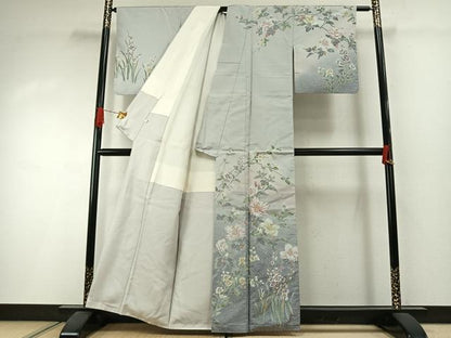 平和屋着物●本場大島紬　染大島　訪問着　枝花文　正絹　逸品　AABI1552fy