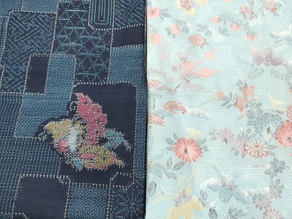 平和屋本店■紬 お召 まとめて100点 蝶 風景 花柄 など 着用可能多数 未使用品あり 全て正絹 se4059