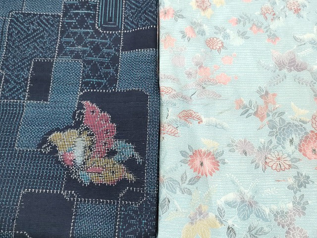 平和屋本店■紬 お召 まとめて100点 蝶 風景 花柄 など 着用可能多数 未使用品あり 全て正絹 se4059