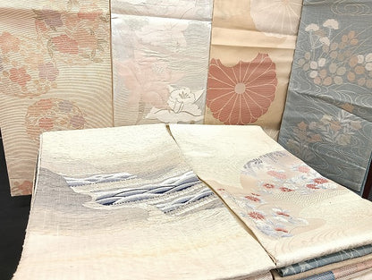 平和屋着物■夏物 袋帯 絽 紗 まとめて 50点 花柄 すくい織 金銀糸 など 未使用品あり 全て正絹 mmm106