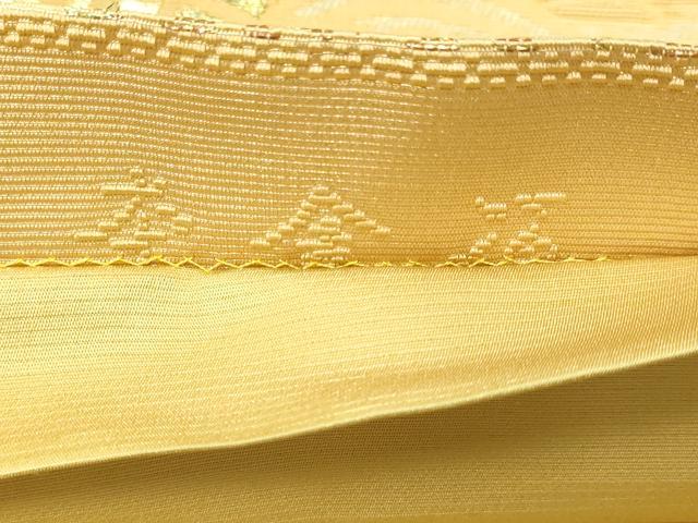 平和屋本店▼佐賀錦　六通柄袋帯　手織　金華山織　吉祥文　本金箔　正絹　逸品　DABE9162sf
