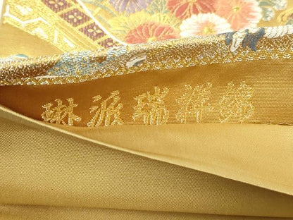 平和屋本店▼六通柄袋帯　琳派瑞祥錦　本金箔つづれ　上代58万　正絹　逸品　DABE9158sf
