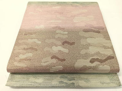 平和屋着物●六通柄袋帯　霞吉祥文　金糸　正絹　逸品　CABG1879vp