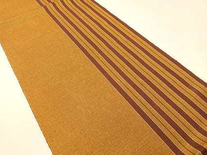平和屋着物●本場黄八丈　八寸名古屋帯　間道　正絹　逸品　未使用　CABG1874vp