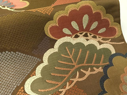 平和屋着物●六通柄袋帯　唐織　青海波松文　正絹　逸品　CABG1878vp
