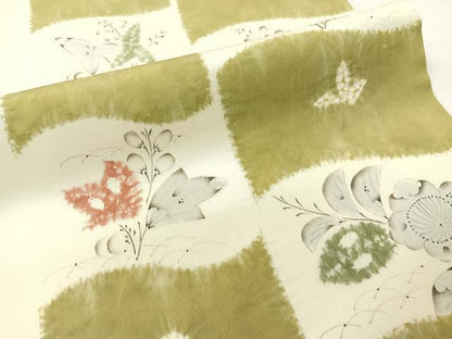 平和屋着物●日本工芸会正会員　福村廣利　絵絞庵　塩瀬　九寸名古屋帯　手描き　絞り　辻が花　正絹　逸品　CABG1875vp