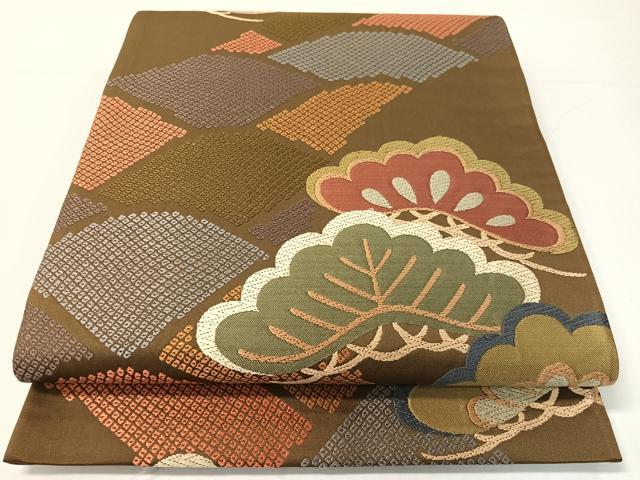 平和屋着物●六通柄袋帯　唐織　青海波松文　正絹　逸品　CABG1878vp