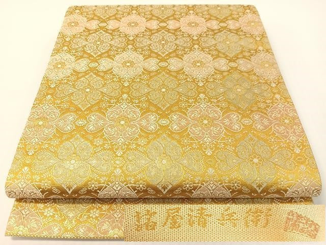 平和屋着物●西陣織　陰山織物謹製　箔屋清兵衛　全通柄袋帯　草木染　吉祥花文　金糸　正絹　逸品　未使用　CABG1762vp