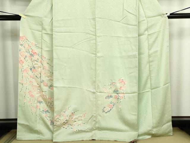 平和屋着物■訪問着　束ね熨斗草花文　金彩　正絹　逸品　DABE9263sf