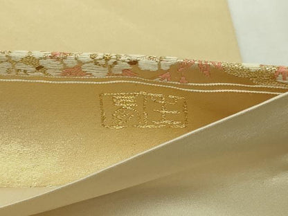 平和屋本店▼西陣　泰正織物謹製　太鼓柄袋帯　唐織　作家物　扇面冊子花鳥文　本金箔　正絹　逸品　DABE9299sf