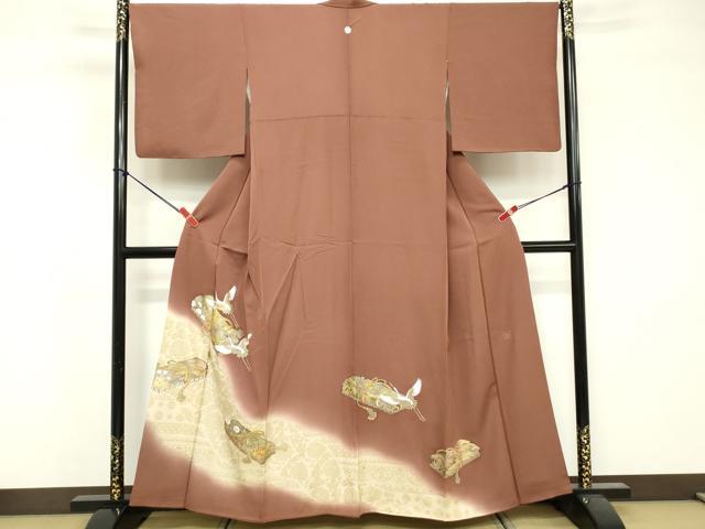 平和屋着物■豪華色留袖 作家物 文箱文 鶴 駒刺繍 暈し染め 金彩 正絹 逸品 DABF4080cd