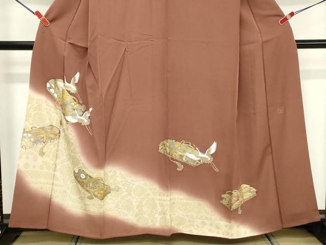 平和屋着物■豪華色留袖 作家物 文箱文 鶴 駒刺繍 暈し染め 金彩 正絹 逸品 DABF4080cd