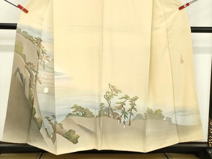 平和屋着物■訪問着 作家物 人物風景文 暈し染め 正絹 逸品 DABF4085cd