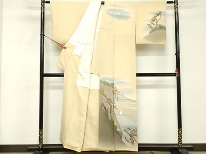 平和屋着物■訪問着 作家物 人物風景文 暈し染め 正絹 逸品 DABF4085cd
