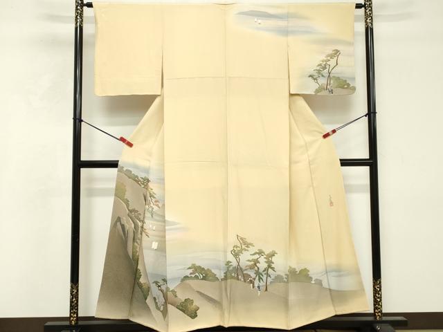 平和屋着物■訪問着 作家物 人物風景文 暈し染め 正絹 逸品 DABF4085cd